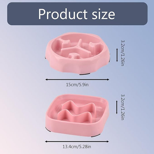 2 Pack Slow Feeder Bowls - Small Breed, Pink Silicone, Slow Down Eating Speed for Medium Small Breed Dogs & Cats
