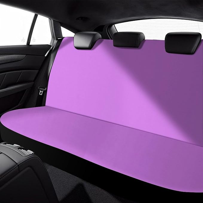 Men's Padded Rear Bench Car Seat Cover, Universal Fit Auto Soft Back Seat Cover, Dirt Proof Dog Car Back Seat Cover for Trucks SUV Compatible with Light Purple