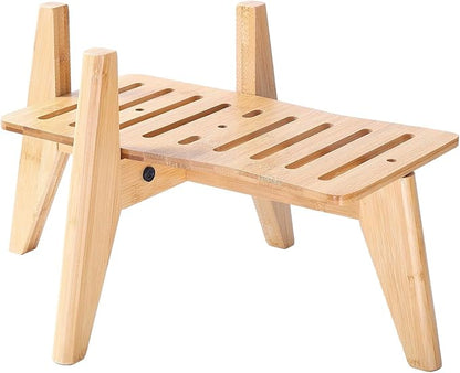 Stand for Automatic Dog Feeder - Large Dogs Suitable - Elevated Raised Dog Feeder Holder, Adjustable Platform for Dog Food/Water Bowl Dispenser - Bamboo