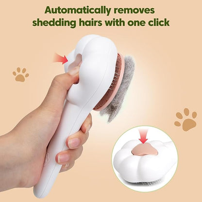 Self-Cleaning Cat Brush for Shedding with Cat Nail Clipper 2-Piece Set for Pets That Shed a Lot or Have Overgrown Nails,Including Long-Haired & Short-Haired Cats, Small & Medium Dogs, Rabbits and More