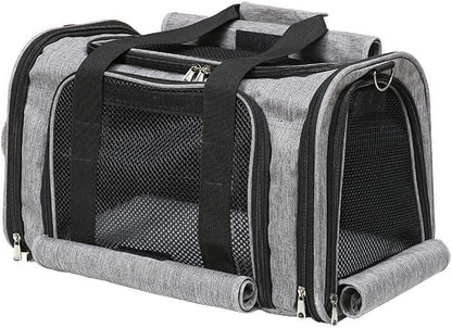 Pet Carrier Bag for Small Medium Cats Dogs Puppies up to 26 Lbs,Steel Frame Dog Carrier,pricacy-Oriented cat Carrier,Collapsible pet Carrier for Easy Storage (Grey, Small: 16.1"X10.6"X10.2") by Beidingsen