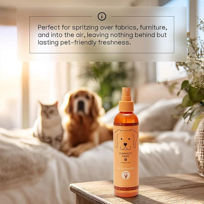 Pet Odor Neutralizing Air and Fabric Spray — Pet-Safe Deodorizer with Zinc Salt — Vegan and Cruelty-Free — Sweet Honey Almond Scent – Made in USA by Purrfect Paws