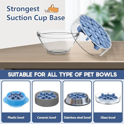 Soft Silicone Anti-Choking Puzzle Slow Feeder Insert, Compatible with Regular Elevated Dog Bowls No-Spill Design to Slow Down Eating