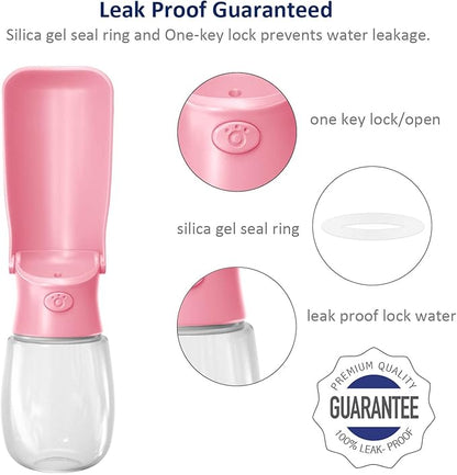 WePet Foldable Portable Dog Water Bottle Puppy Water Dispenser with Drinking Feeder, 12 OZ, High-Temperature Resistant Leak Proof for Pets Outdoor Walking, Hiking, Travel, Food Grade Plastic BPA Free