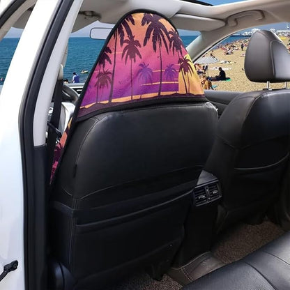 Coldinair Palm Tree Sunset Towel Seat Covers for Cars,SUVs,Trucks,Waterproof Sweating Car Front Seats Protector Cover for Workout,Gym,Beach,Universal Auto Interior Accessories for Women Men