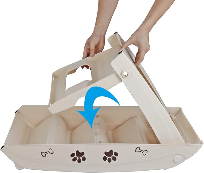 Dog Stairs for High Beds, Foldable Pet Steps Ramp with Non-Slip Bottom for Cats and Small Dogs, for Couch, Car, Portable Waterproof Dog Steps, Beige