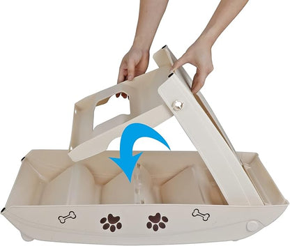 Dog Stairs for High Beds, Foldable Pet Steps Ramp with Non-Slip Bottom for Cats and Small Dogs, for Couch, Car, Portable Waterproof Dog Steps, Beige