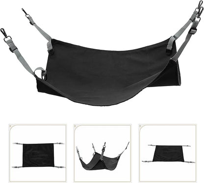 Cat Cage Hanging Hammock Bed Washable Soft Pet Cat Hammock Mat Indoor Outdoor Use Black