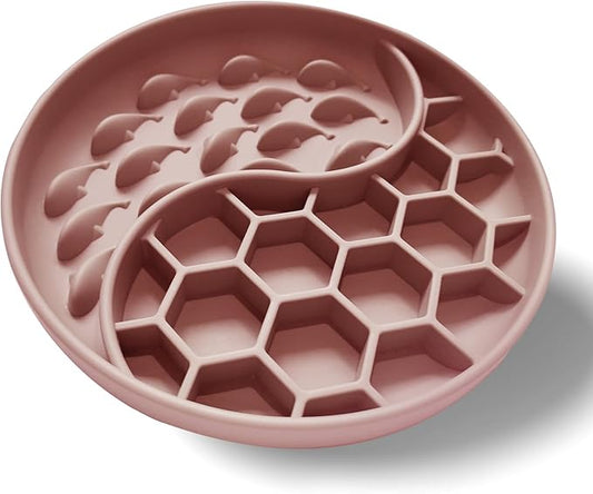 Cat Slow Feeder Bowl,Fun Dog Feeding Bowls with Suction Cups, Anti-Choking, Non-Slip Design, Reduces Boredom, Anxiety,Overeating, Ideal for Medium to Small Dogs & Cats (Pink)