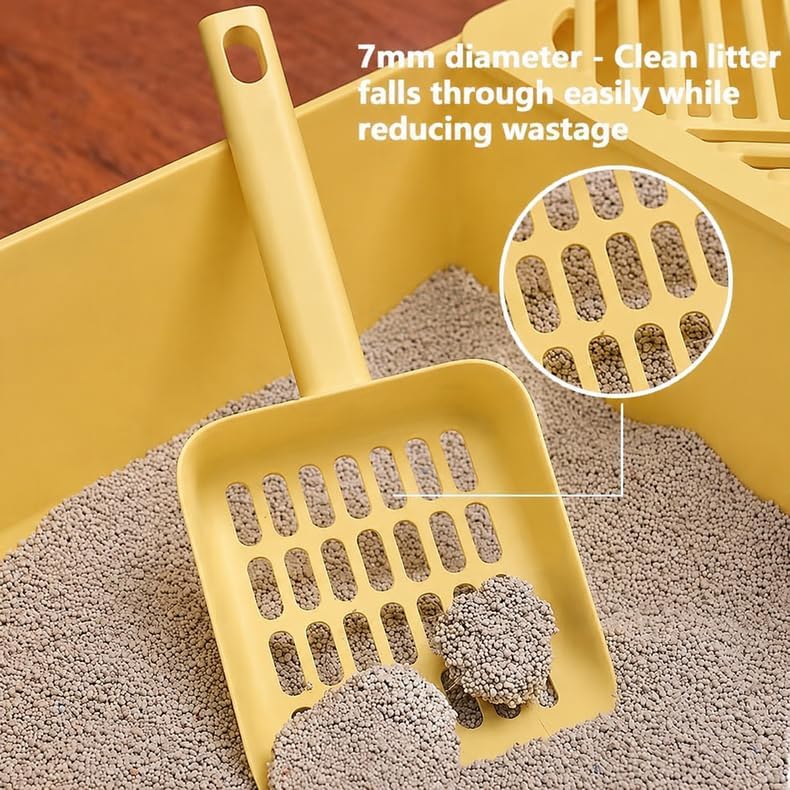 2 in 1 Cat Litter Scoop with Holder Stand Cat Stuff Cat Scooper for Litter Box Cat Accessories Cat Supplies Kitty Yellow - Image 3