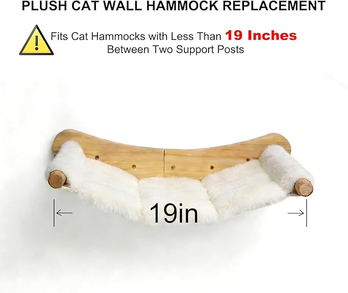 Plush Cat Wall Hammock Replacement - 22.5 * 16 in, Fits Poles Within 18.5 in