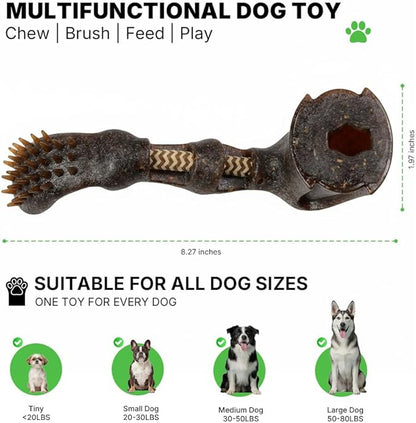 Bristle Dog Chew Toy - Tough Dog Toys with Treat Hole, Interactive Dog Toys with Massage Bristles for Small and Medium Dogs