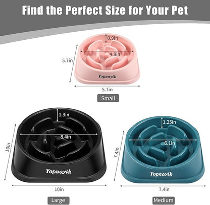 Slow Feeder Dog Bowls for Healthy Eating, Non-Slip and Anti-Choking Design, Reduces Bloating & Overeating for Large Dogs, Easy to Clean