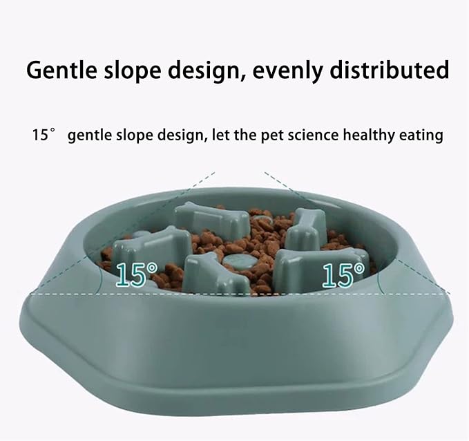 Personalized Slow Feeder Dog Bowl, Non-Slip, Customizable, 7.4 in x 2 in x 9.4 in