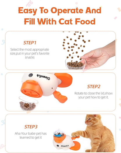 Dog Treat Dispenser Puzzle Toy, Interactive Slow Feeder Bowl for Cats and Dogs, Mental Stimulation Enrichment Toy, Indoor Pet Feeder with Silicone Mat to Keep Pets Busy,Multiple Colors (White)