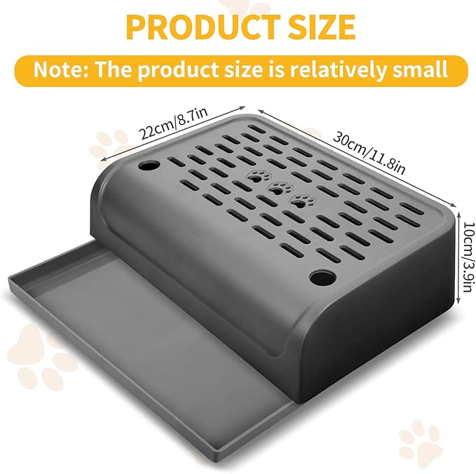 Cat Ramp for Litter Robot, Self Cleaning Cat Litter Box Step with Storage Cat Litter Slide for Cats Step Stool with Filter Function Litter Catcher Tray for Automatic Litter Box 11.8x8.7x3.9In(Black)
