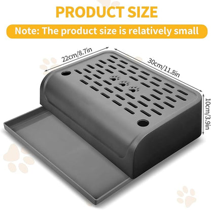 Cat Ramp for Litter Robot, Self Cleaning Cat Litter Box Step with Storage Cat Litter Slide for Cats Step Stool with Filter Function Litter Catcher Tray for Automatic Litter Box 11.8x8.7x3.9In(Black)