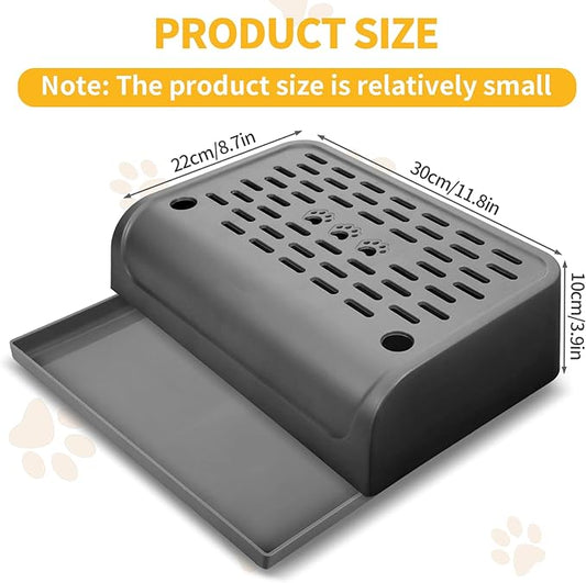 Cat Ramp for Litter Robot, Self Cleaning Cat Litter Box Step with Storage Cat Litter Slide for Cats Step Stool with Filter Function Litter Catcher Tray for Automatic Litter Box 11.8x8.7x3.9In(Black)