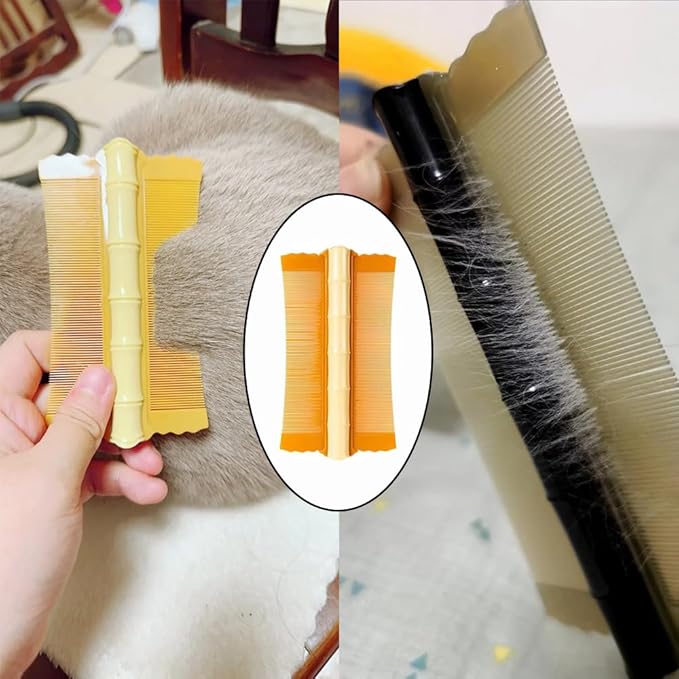 6 Pack Flea Lice Combs Double Sided Fine Tooth Pet Tear Stain Remover Combs Flea Combs Flea Removal Tool Pet Grooming Tool for Dog Cat Loose Fur Undercoat Dander Kitten Rabbit Guinea Pig Ferret