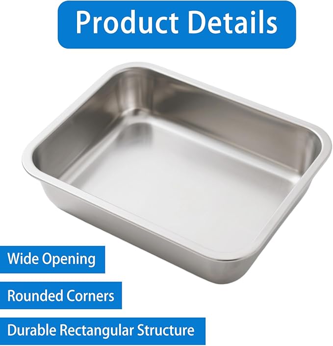 Stainless Steel Dog Bowls for Medium and Small Size Dogs, 0.85 Gallons Metal Dog Water Food Bowl Dish, Medium Capacity Pet Feeding Water Bowls, Pet Food Pans Plates for Dogs, Large Cats and Rabbits