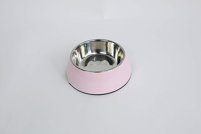 Pet Bowls Stainless Steel Dog Cat Pet Bowl Universal Pet Water and Food Bowls 4 Sizes and 5 Colors Available (L, Pink)