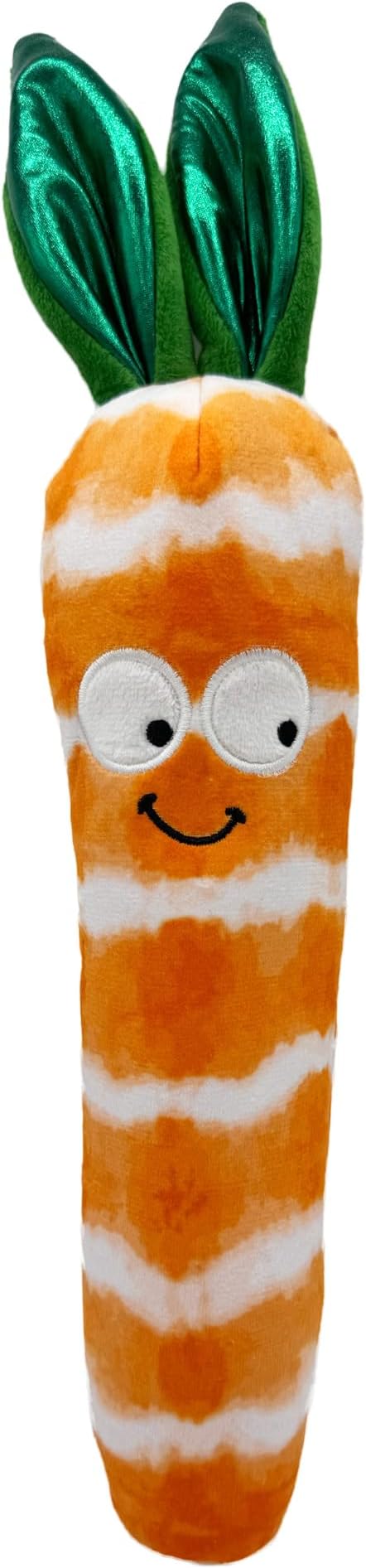 Huxley & Kent Funny Dog Toy w/Squeaker – Power Plush Squeaky Dog Toys for Small, Medium & Large Dogs – Soft Stuffed Animal for Indoor Play & Fetch - Fetchies® Sweet Carrot, Large
