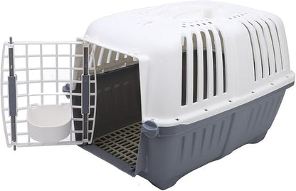 Dog Crate, Airline Approved Comfortable Breathable Lightweight Dog Carrier, Pet Carrier with Plastic Wire Door and Stay Dry Moat for Cats Dogs Rabbits