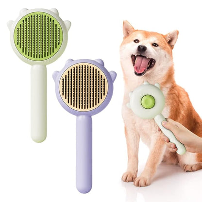 Magic Pet Comb, 2023 New Pet Hair Cleaner Brush, Cat Grooming Brush Long or Short Hair Cats Dogs Pet Massage Brushes, Self Cleaning Slicker Comb for Kitten Removes Tangles Loose Fur (2Pcs#E)