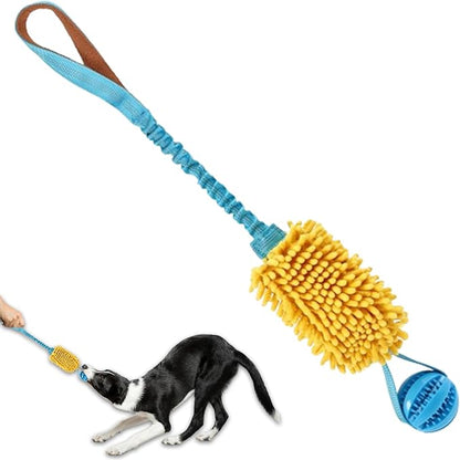 ETIAL Interactive Dog Tug of War Toy, Puppy Training Pull Toy with Bungee Rope for Exercise & Interactive Play Games, Dog Rope Toy for Small Medium Large Dogs Chase and Tug (Blue)