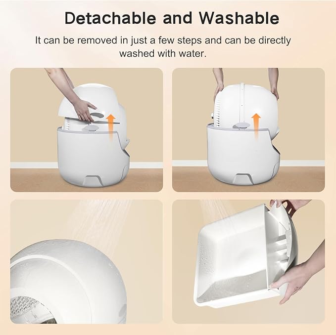 Self Cleaning Litter Box, Automatic Litter Box with APP Control Odor Removal Safety Protection Large Capacity for Multiple Cats, with Garbage Bags