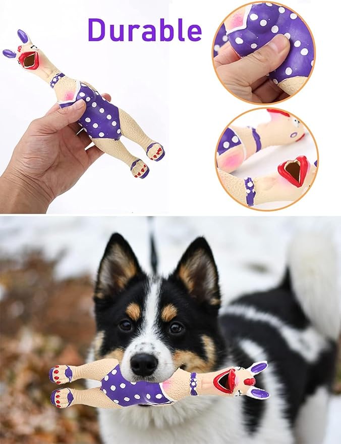 DAJOOEE 5 Pcs Screaming Rubber Chicken Dog Latex Squeaky Toy，Durable Chicken Dog Toy Soft Rubber Chew Molar Dog Toys for Small Medium Dogs (Chicken)