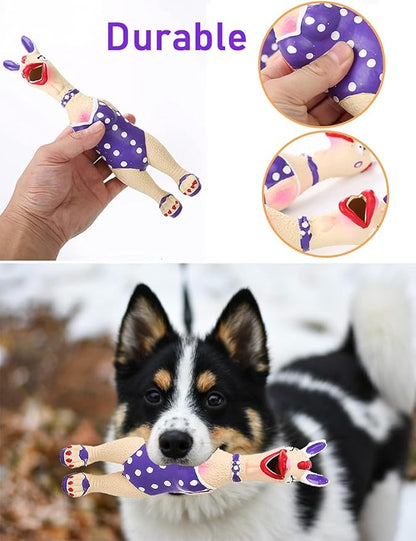 DAJOOEE 5 Pcs Screaming Rubber Chicken Dog Latex Squeaky Toy，Durable Chicken Dog Toy Soft Rubber Chew Molar Dog Toys for Small Medium Dogs (Chicken)