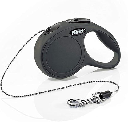 FLEXI New Classic Retractable Dog Leash (Cord), 10 ft, Extra Small, Black