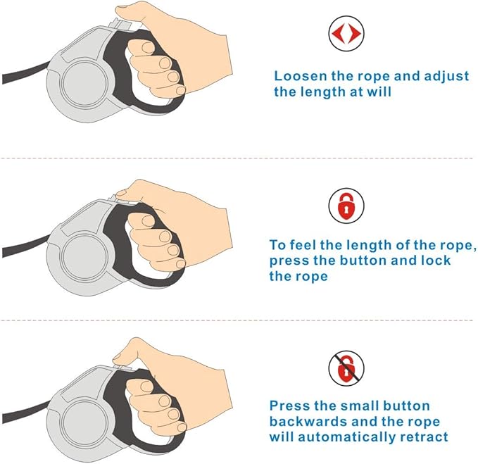 Idepet Heavy Duty Retractable Dog Leash for Small and Medium Dogs, Anti-Chewing Steel Chain 360 Degree Tangle-Free,Break and Lock System,16ft Leash for Dog Walking (Flat Rope)