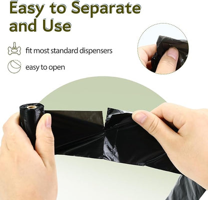 Dog Poop Bags Rolls Refill: TVOOD 280 Count Unscented Doggie Poop Bags with Dispenser Leak Proof and Thick Poo Bag for Pet Waste (Black)