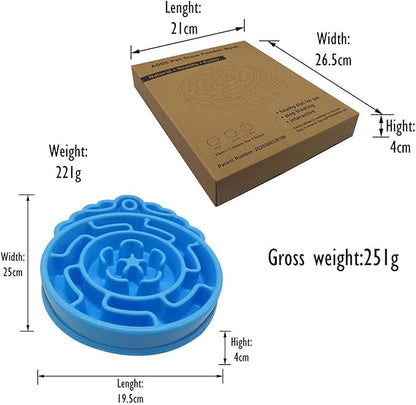 Slow Feeder Dog & Cat Bowl - Interactive Maze Puzzle Dish for Healthy Digestion, Anti-Gulping Food Grade Feeder(Green)
