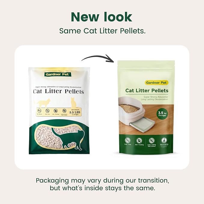 Gardner Pet Cat Litter Pellets Works in Double-Layer Litter Boxes Natural Mineral Formula with Odor Control, Low Dust & Low Tracking, Non-Clumping Cat Litter, Lightweight & Safe(3.5LBS*4)