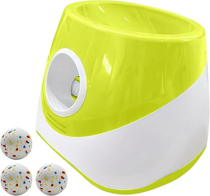 Automatic Ball Launcher for Dogs with 3 Tennis Balls - Interactive Dog Toy with 3 Adjustable Distances, Rechargeable Ball Thrower for Small & Medium Dogs, Indoor Outdoor Fetch Machine for Pet Exercise