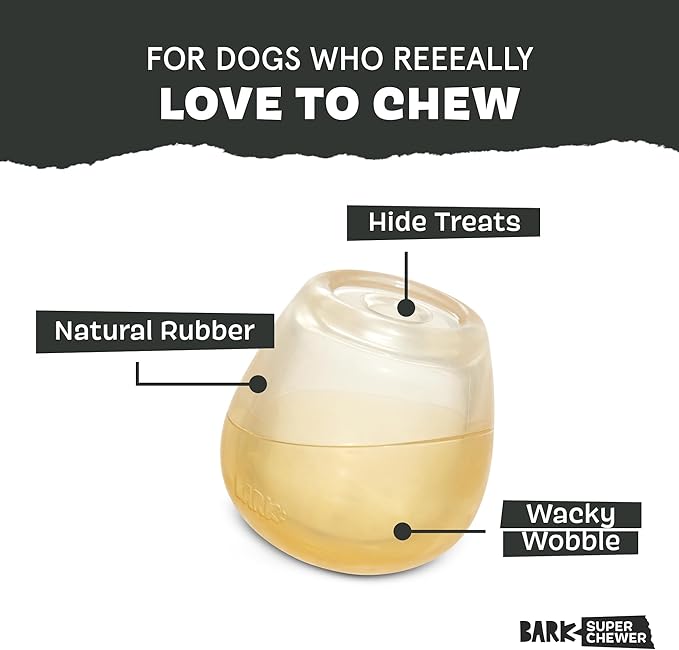 Barkbox Tipsy Toast Glass – Treat Dispensing Dog Toys – Puppy and Pet Toys for Medium to Large Dogs