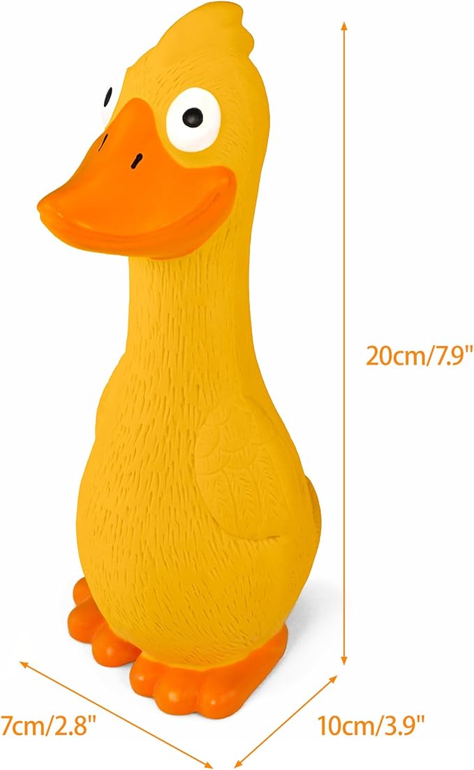 CHIWAVA 2 Pack 7.9 Inch Squeak Latex Dog Toy Yellow Duck Interactive Play for Small Medium Dogs