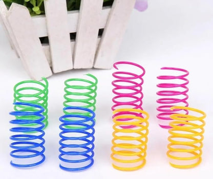 Cat Spiral 60 Pcs in Pack Colorful Springs Toys, Bouncy Coils for All Cat Breeds to Bite, Swat & Chase, Keeps Cats Entertained for Hours, 3 inches Long, Multi Colors Spring Toy