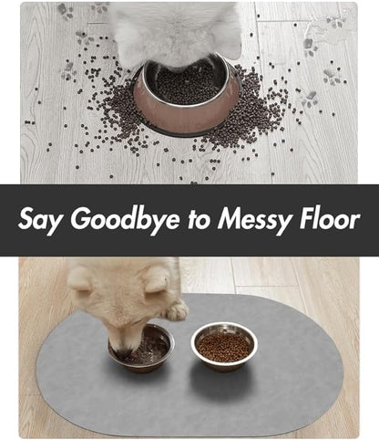 Absorbent Food Mat for Dogs - Quick Dry, No Stains, Prevents Mess from Food & Water Bowls
