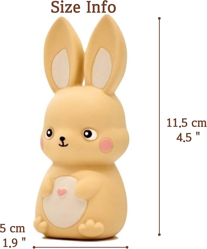 Rubber Squeaky Dog Toys, Latex Dog Squeaky Toys, Easter Bunny Dog Toy, Love Struck Bunny, Small (Beige)