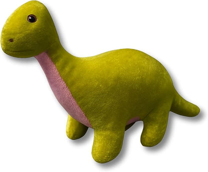 7" Squeaky Plush Toy for Puppies Small Dogs Self Etertainment Washable Soft Made [PET ONLY] (Green & Pink Dinsaur)