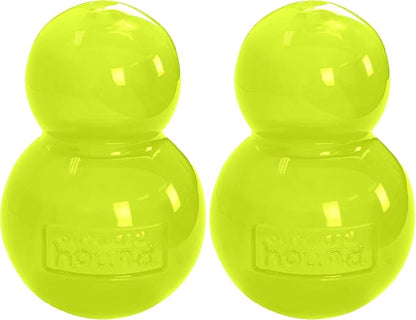 Outward Hound Double-Tuff Stuffable Dog Toy, Large 5-Inch Green - Treat Dispensing Chew Ball for Medium to Large Dogs, Interactive Puzzle for Enrichment & Slow Feeding (Pack of 2)