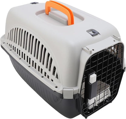 Greensen Plastic Pet Carrier, Lightweight Portable Transport Box for Dogs, Easy to Assemble 18.9x12.6x12.6in Ideal for Travel and Vet Visits (Black)
