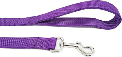 Strong Nylon Dog Leash with 2-Layer, 4 FT/ 6 Feet Long, 1 Inch Wide for Medium Large Dogs (1'' x 7 FT, Purple)