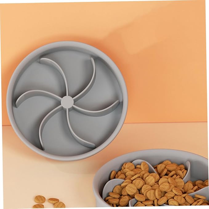 Angoily Pet Slow Feeder Bowl Silicone Dog Food Dish for Indoor Use Non-Slip Base Easy to Clean for Puppies and Dogs Grey