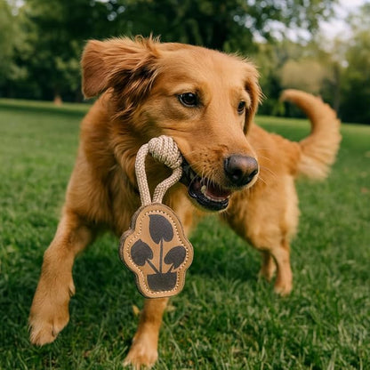 Natural Jute Dog Chew Toy – Tough & Durable Plant-Shaped Puppy Toy, Safe Teething Chew, Interactive Training & Play Toy for Small, Medium & Large Dogs