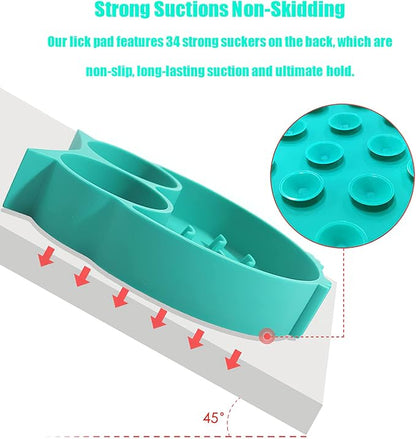 Slow Feeder Dog & Cat Bowl, Dog Puzzle Toys, Slow Feeder for Boredom & Anxiety Reduction, 12 oz, Silicone, Non-Slip Suction Cups